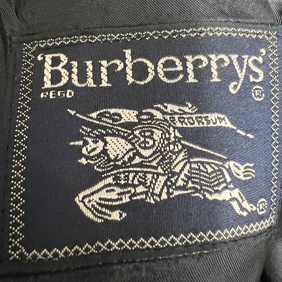 VTG BURBERRYS SPORTS SILK PLAID Navy Blue Blazer Sport Coat Jacket 38/40R - Picture 5 of 8